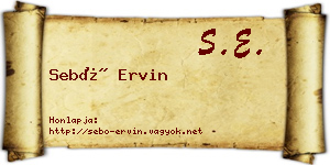 Sebő Ervin névjegykártya